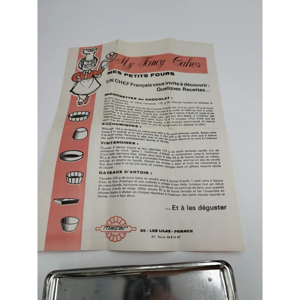 50 Matfer Mini Small My Fancy Cake Bake Molds Tarts Tins w Recipes & Box France